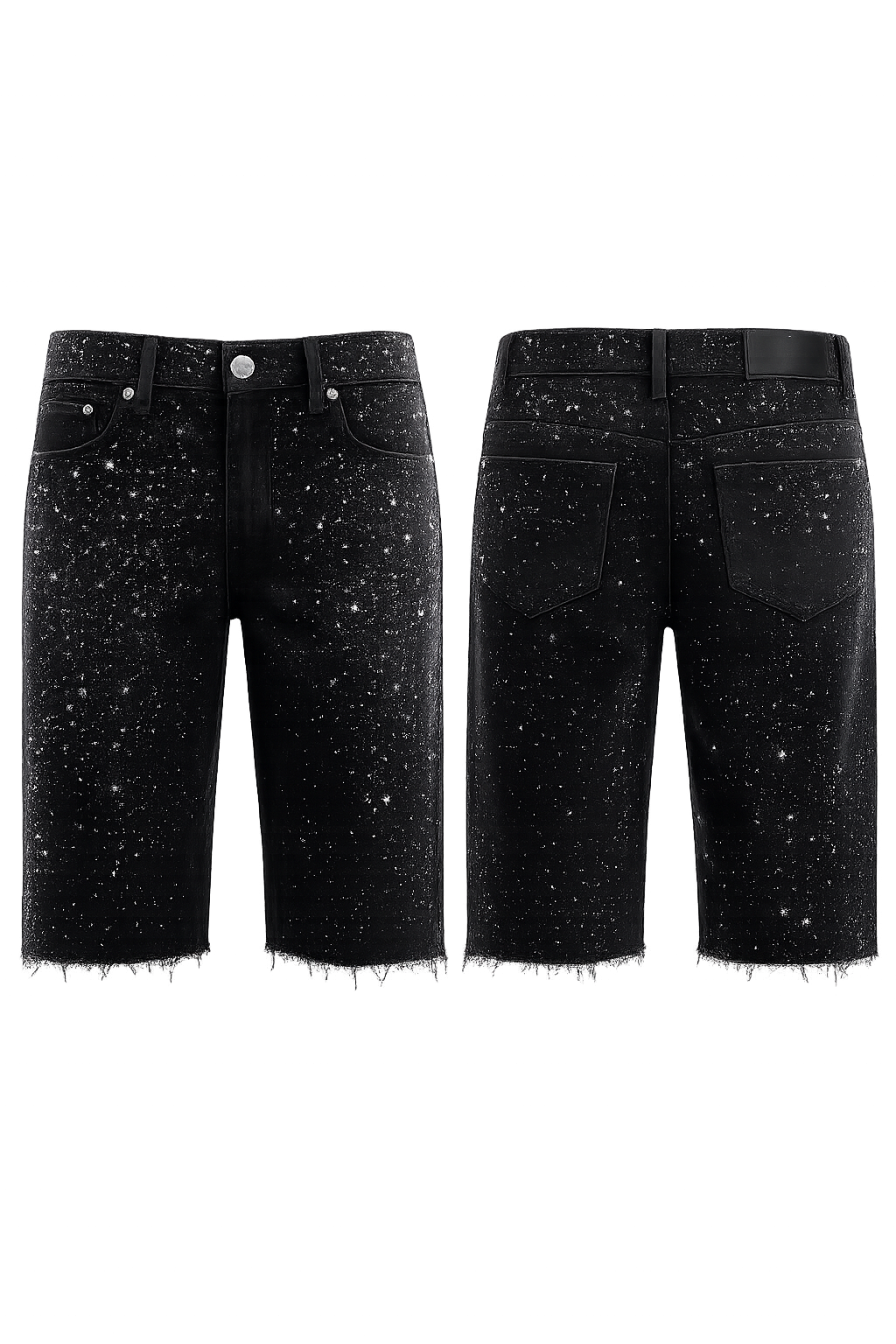 KDNK Rhinestone Shorts Blk