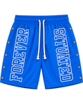 Forever Situated  Nylon Track Shorts Royal Blue