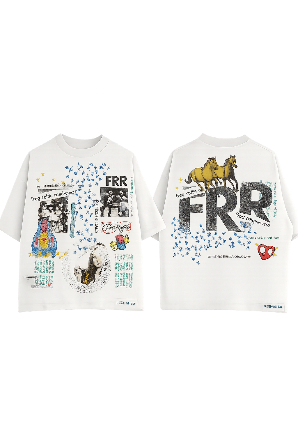 Free Refills Collage Tee Off Wht