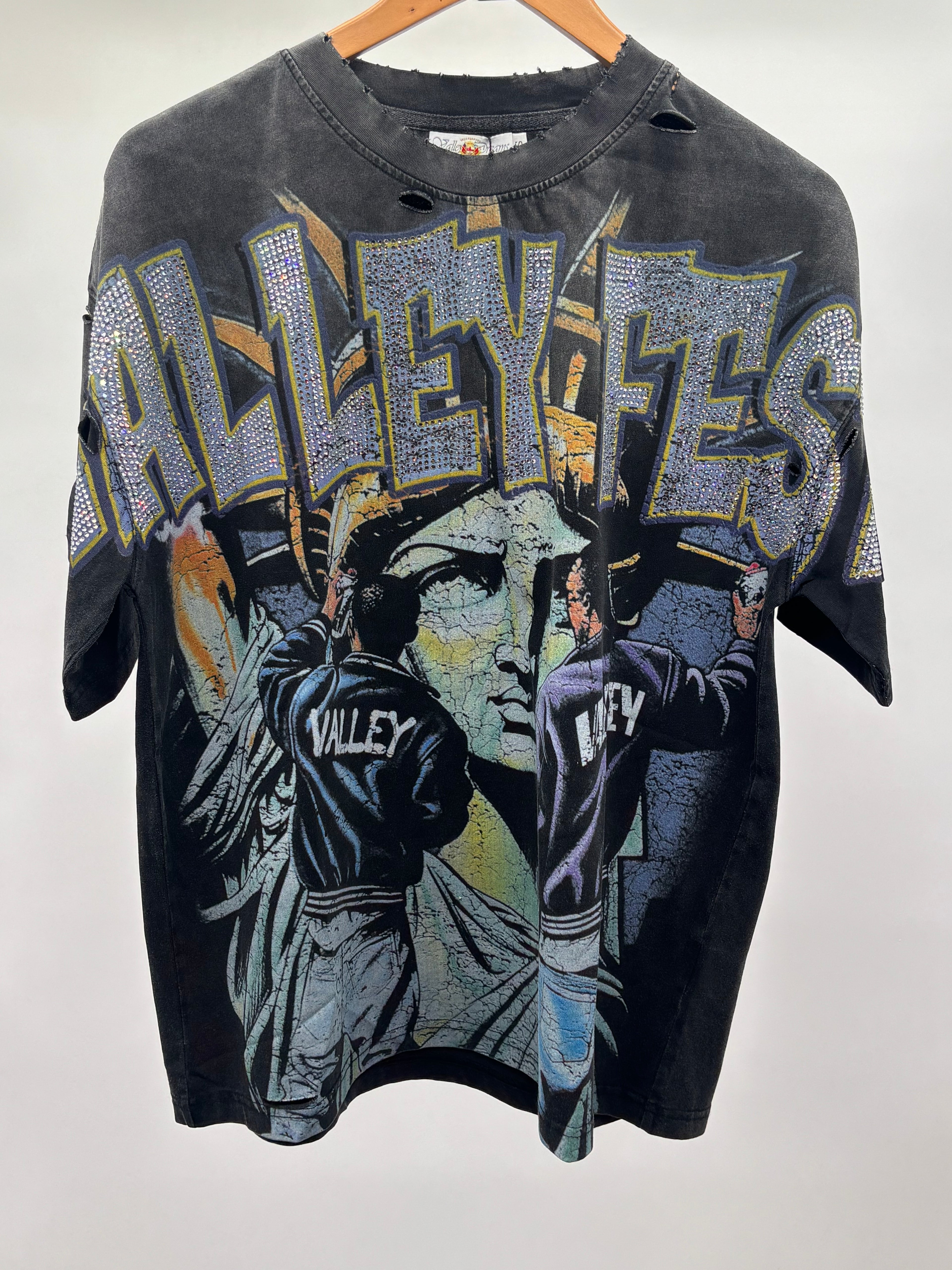 Vale Forever Bling Graffiti Tee Blk