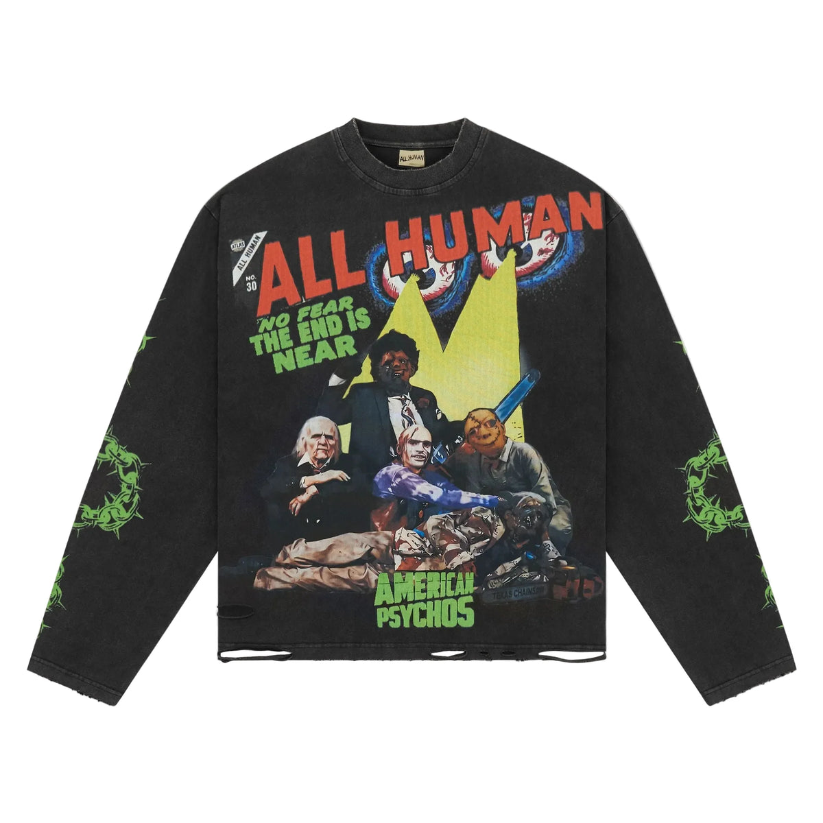 All Human American Psychos LS Blk Wash