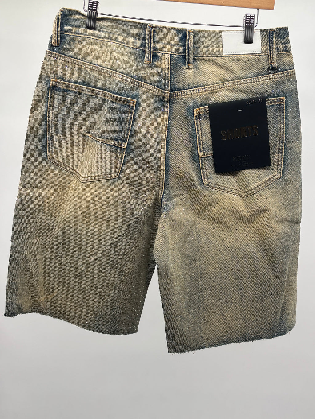 KDNK Rhinestone Shorts Blue