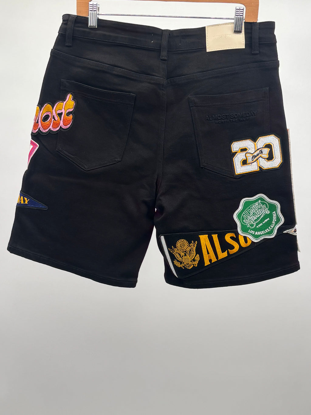 ALSO Pennant Denim Shorts Blk