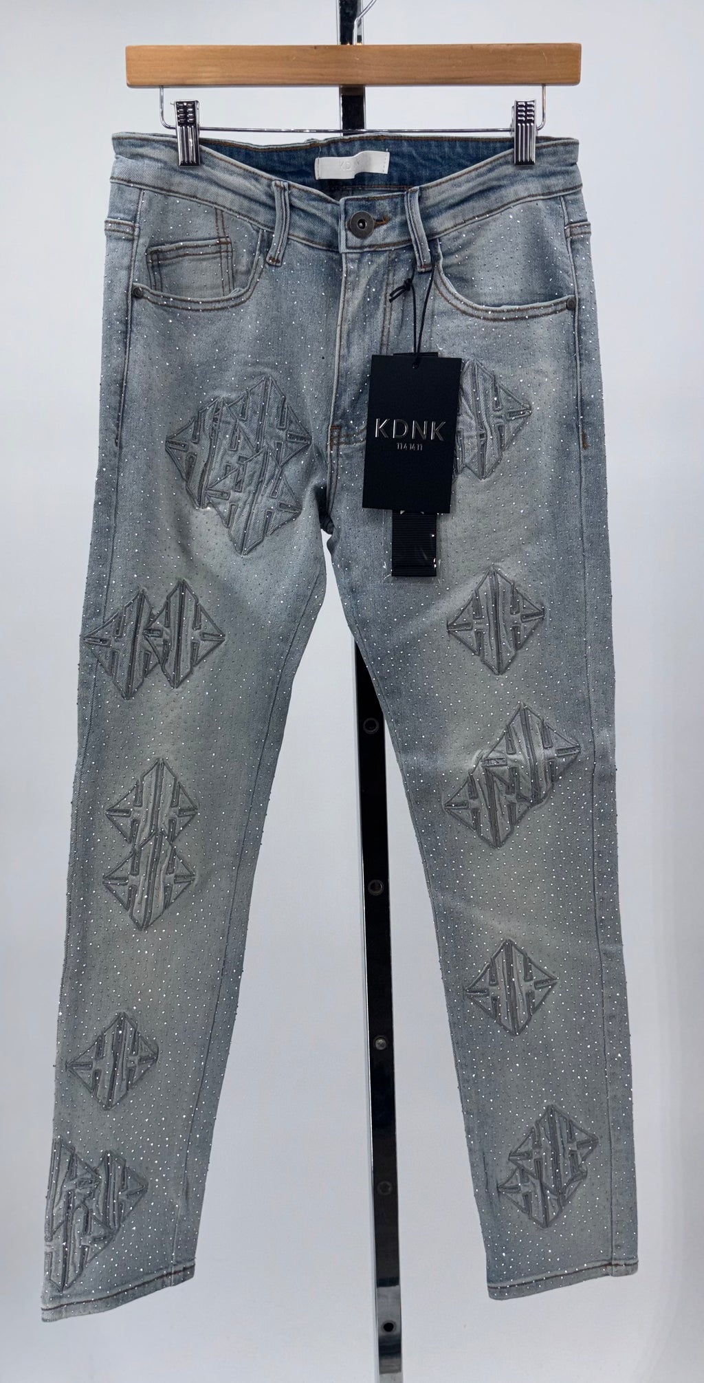 KDNK Patch Rhinestone Pants Blue