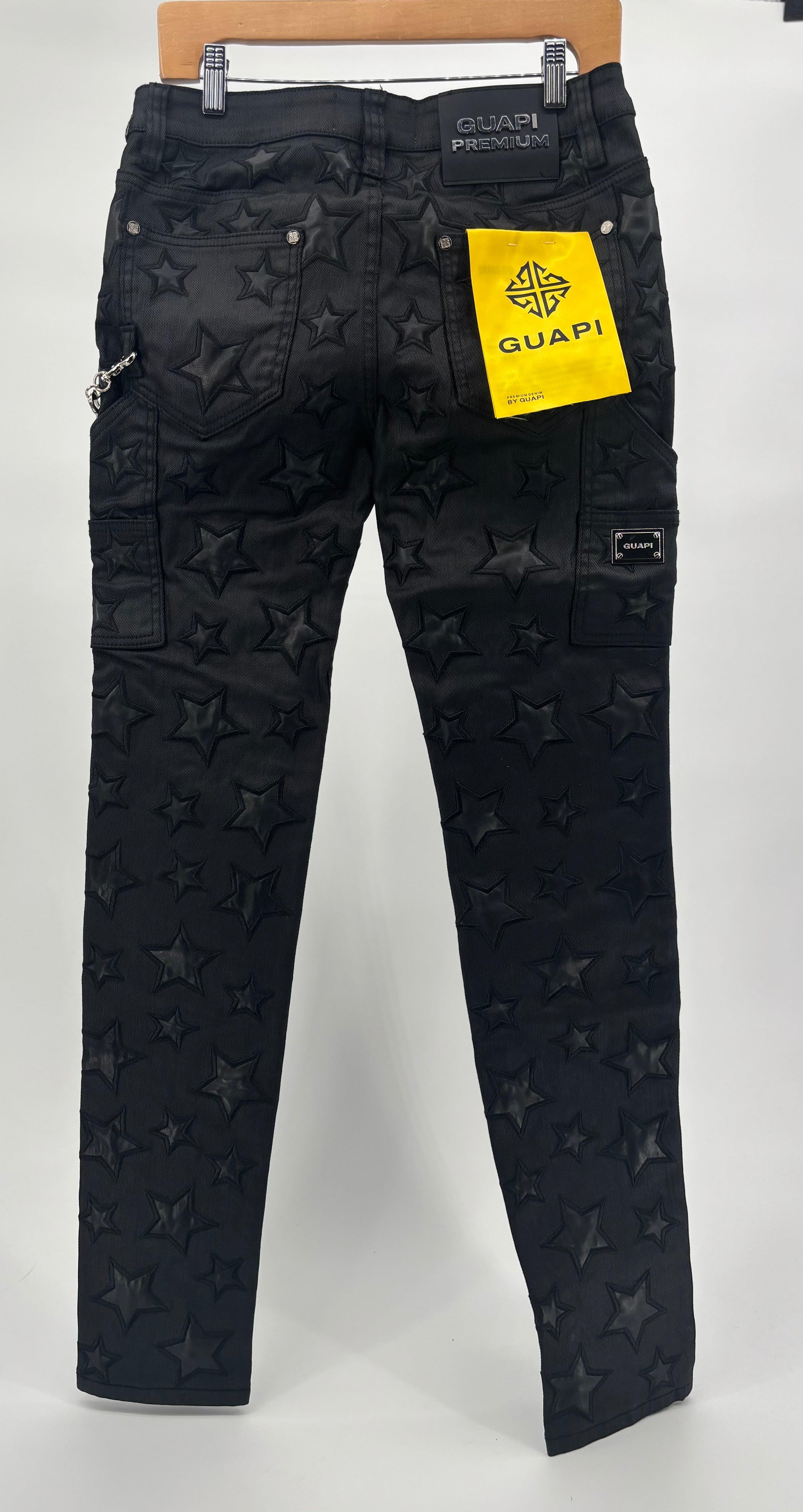 Guapi All Blk Waxed Stars Denim