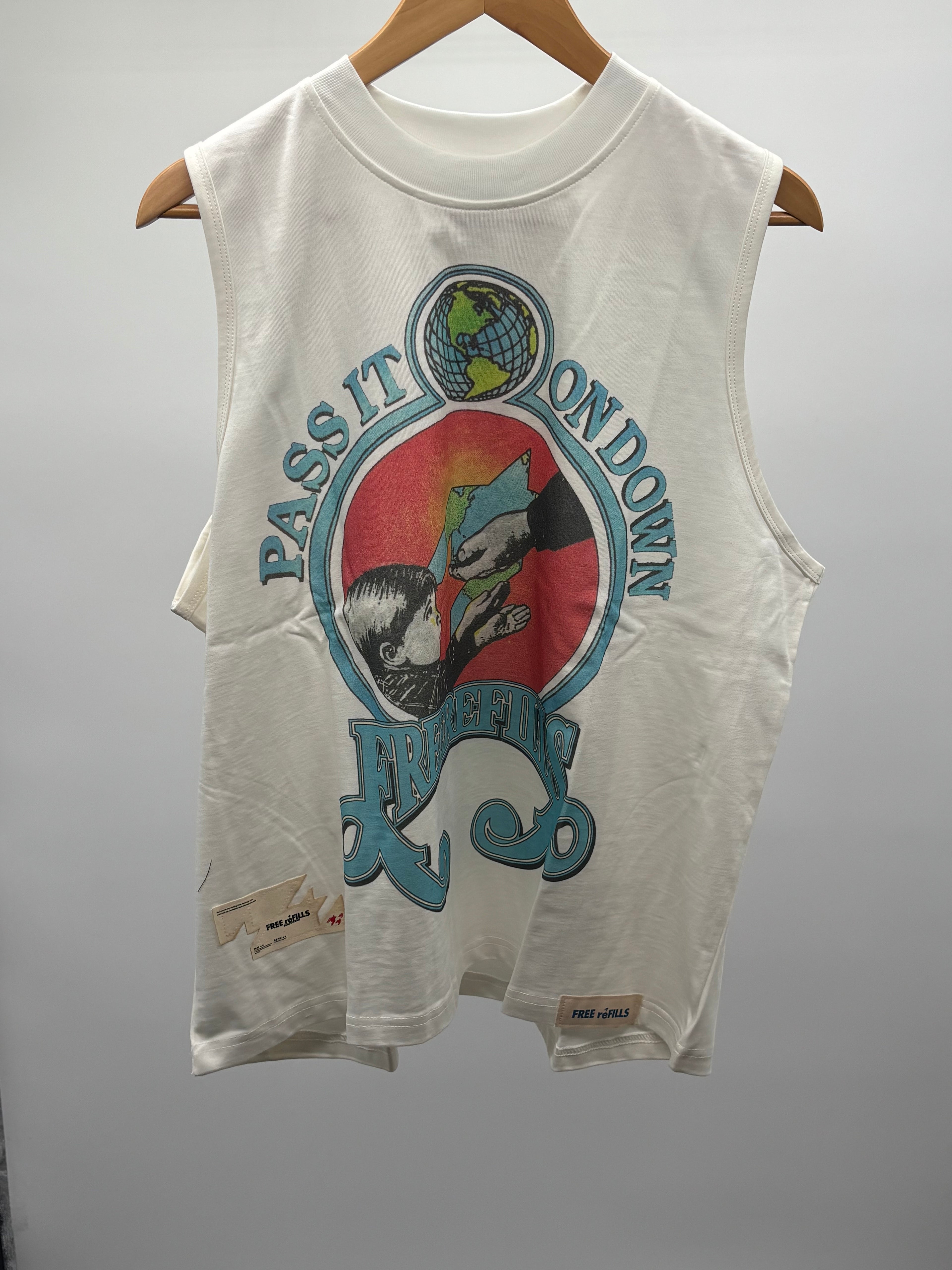 Free Refills Charity Cut Off Tee Off Wht