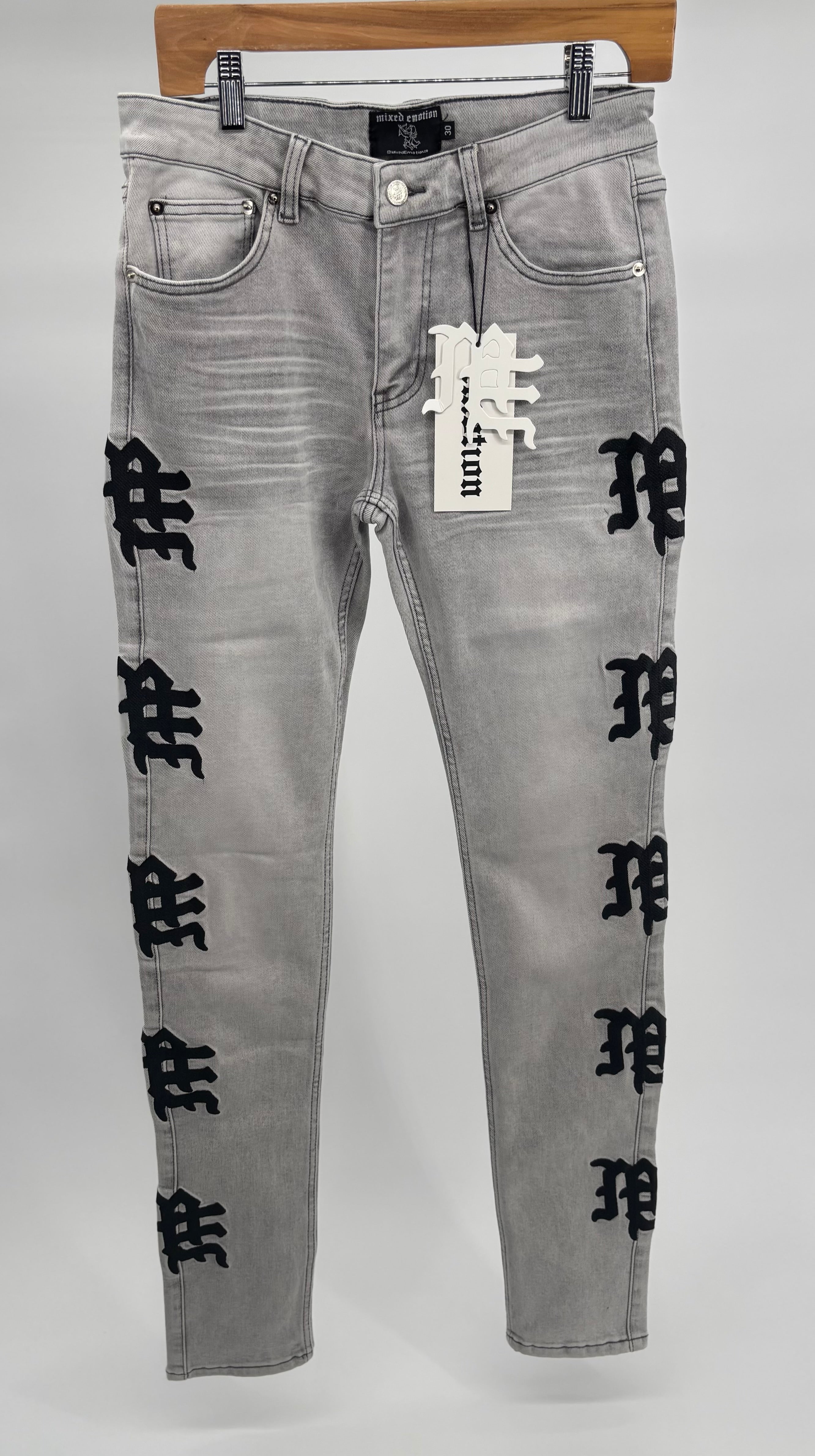 M.E. Monogram Denim Grey Wash
