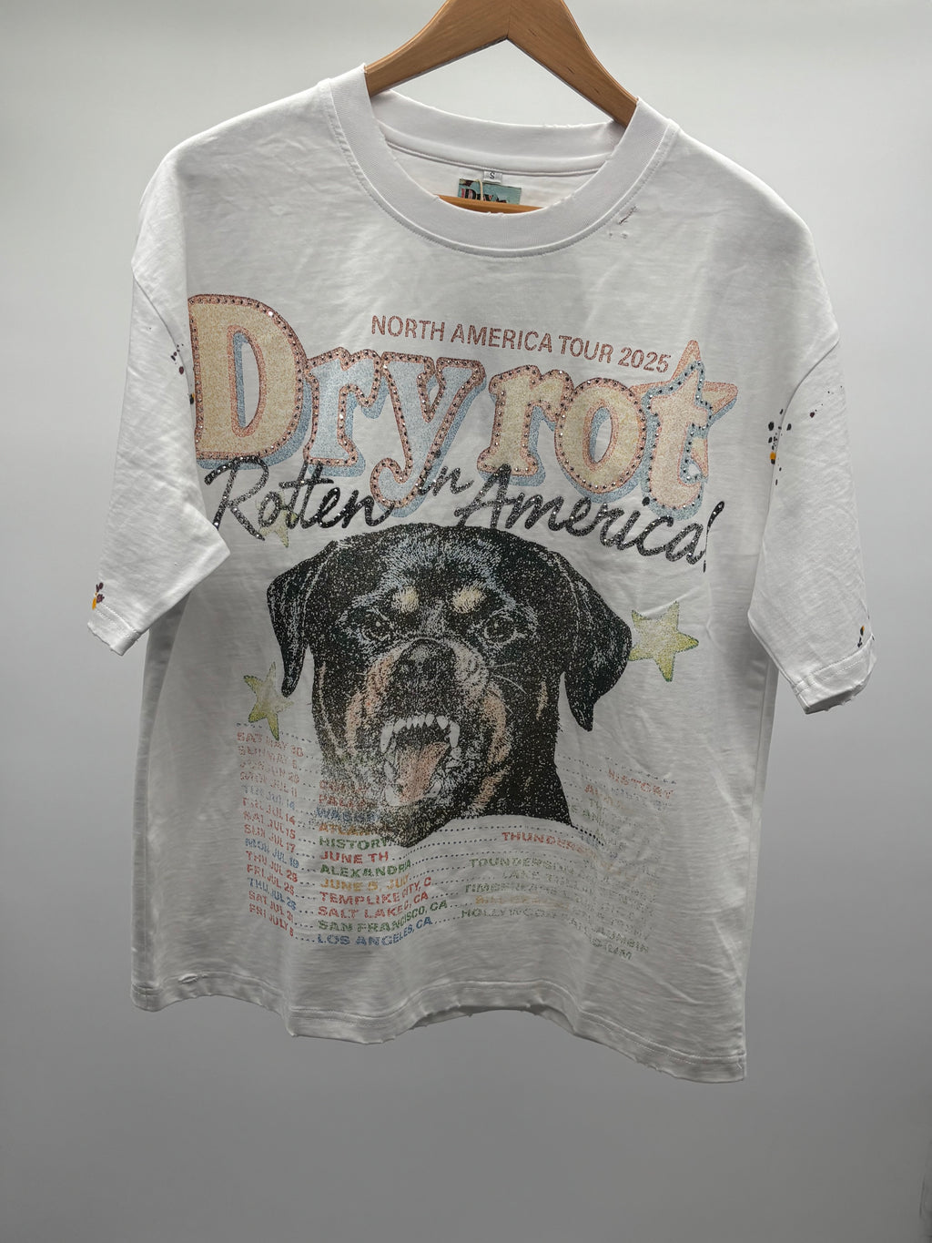Dry Rot Rotten in America Tour Tee Wht