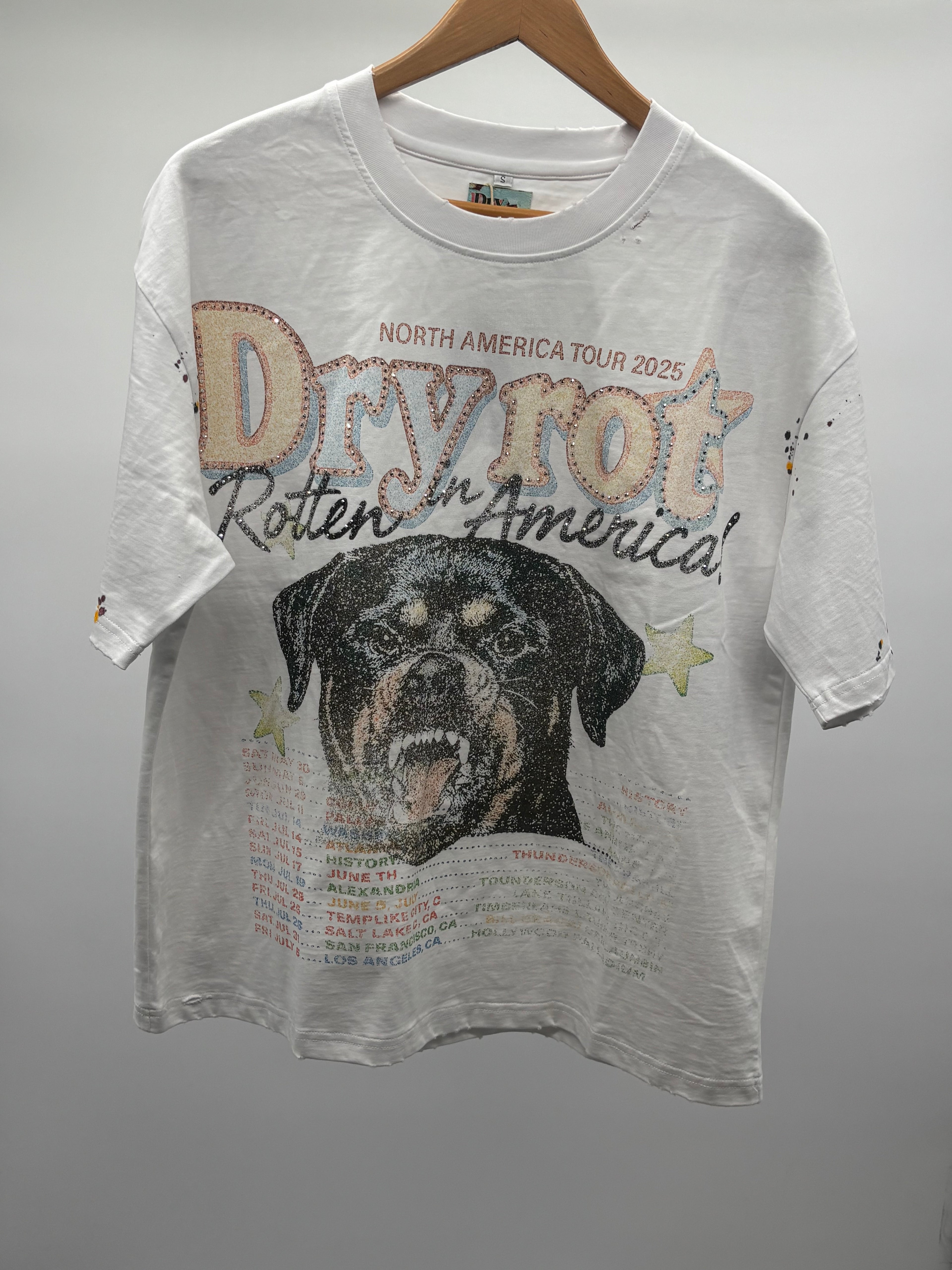 Dry Rot Rotten in America Tour Tee Wht