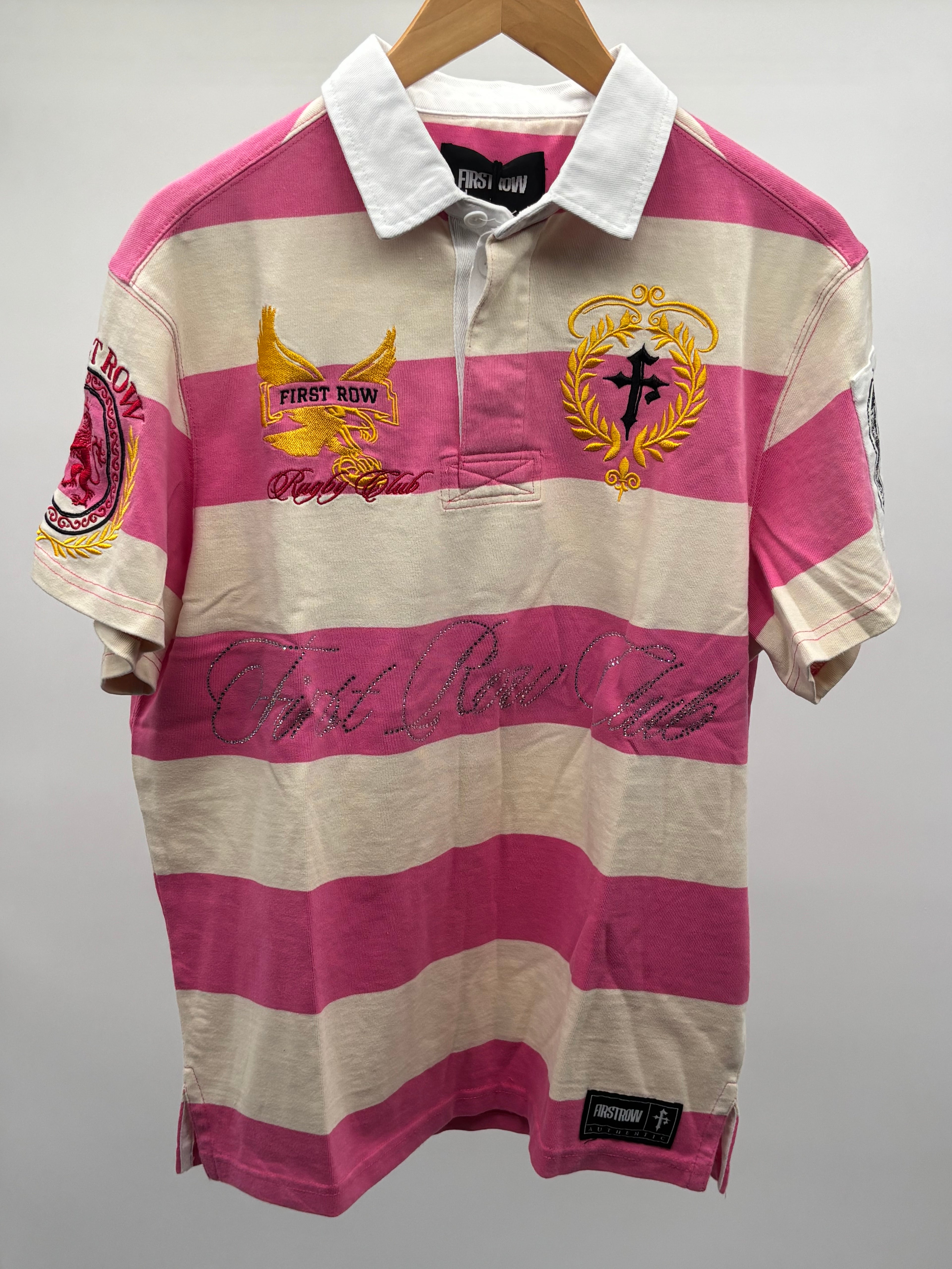 First Row Rugby Polo Pink