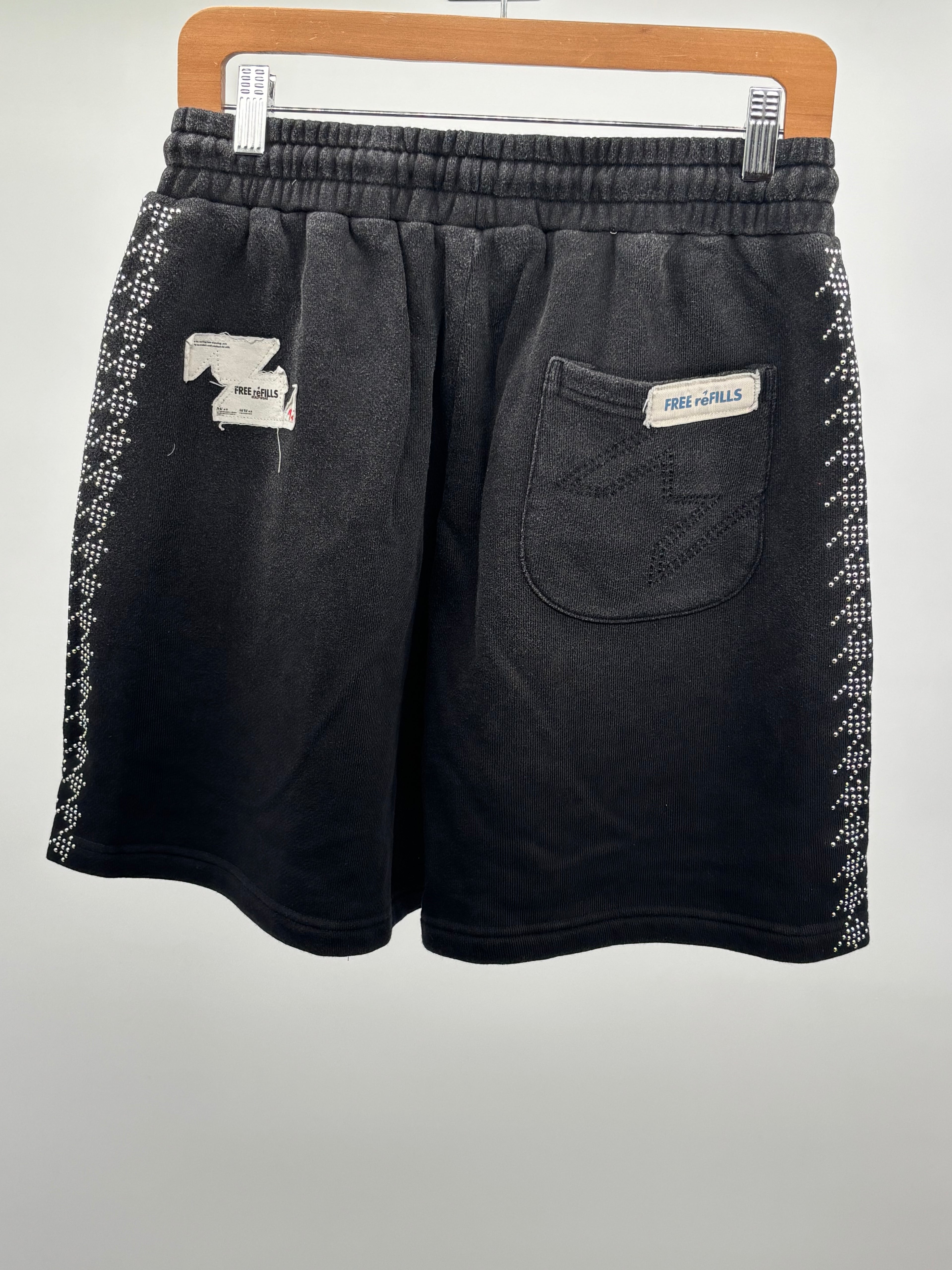 FR Star Stud Fleece Shorts Blk
