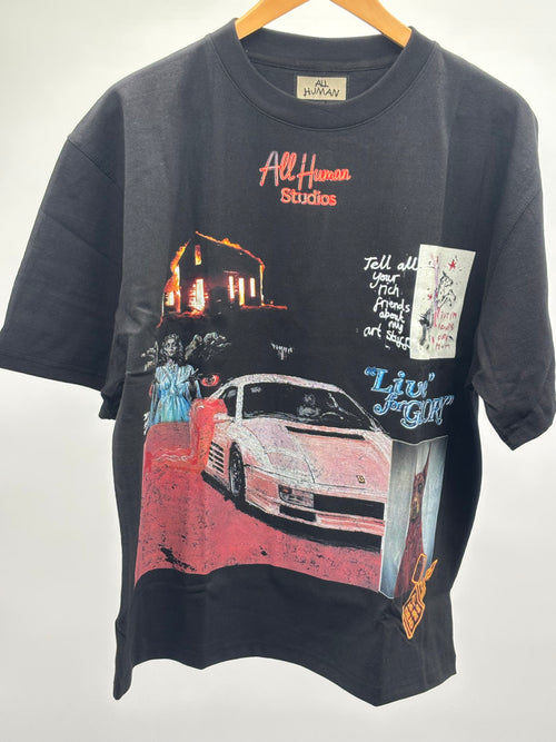 All Human White Ferrari Tee Blk