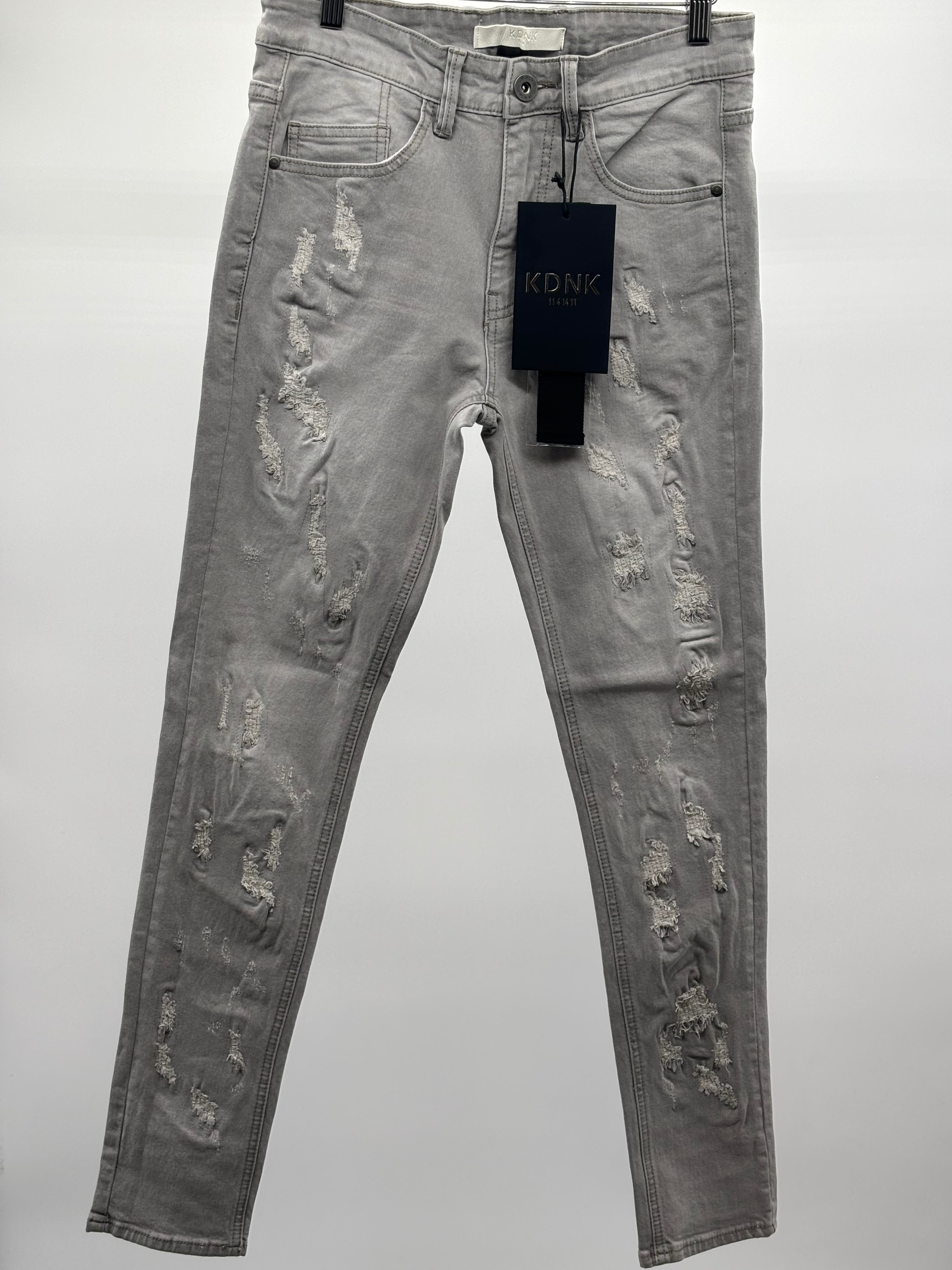 KDNK Rip & Repair Jeans Grey