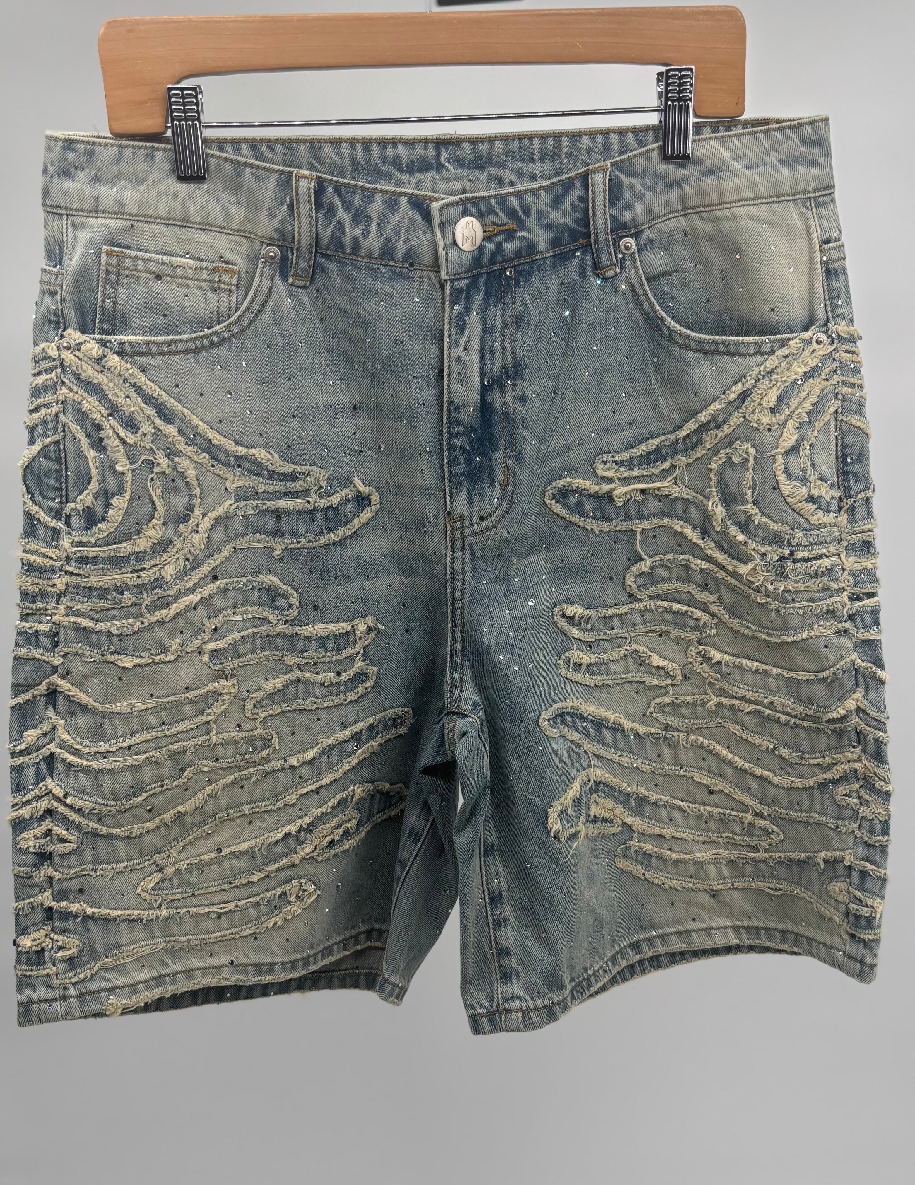 FR Zebra Denim Shorts Blue