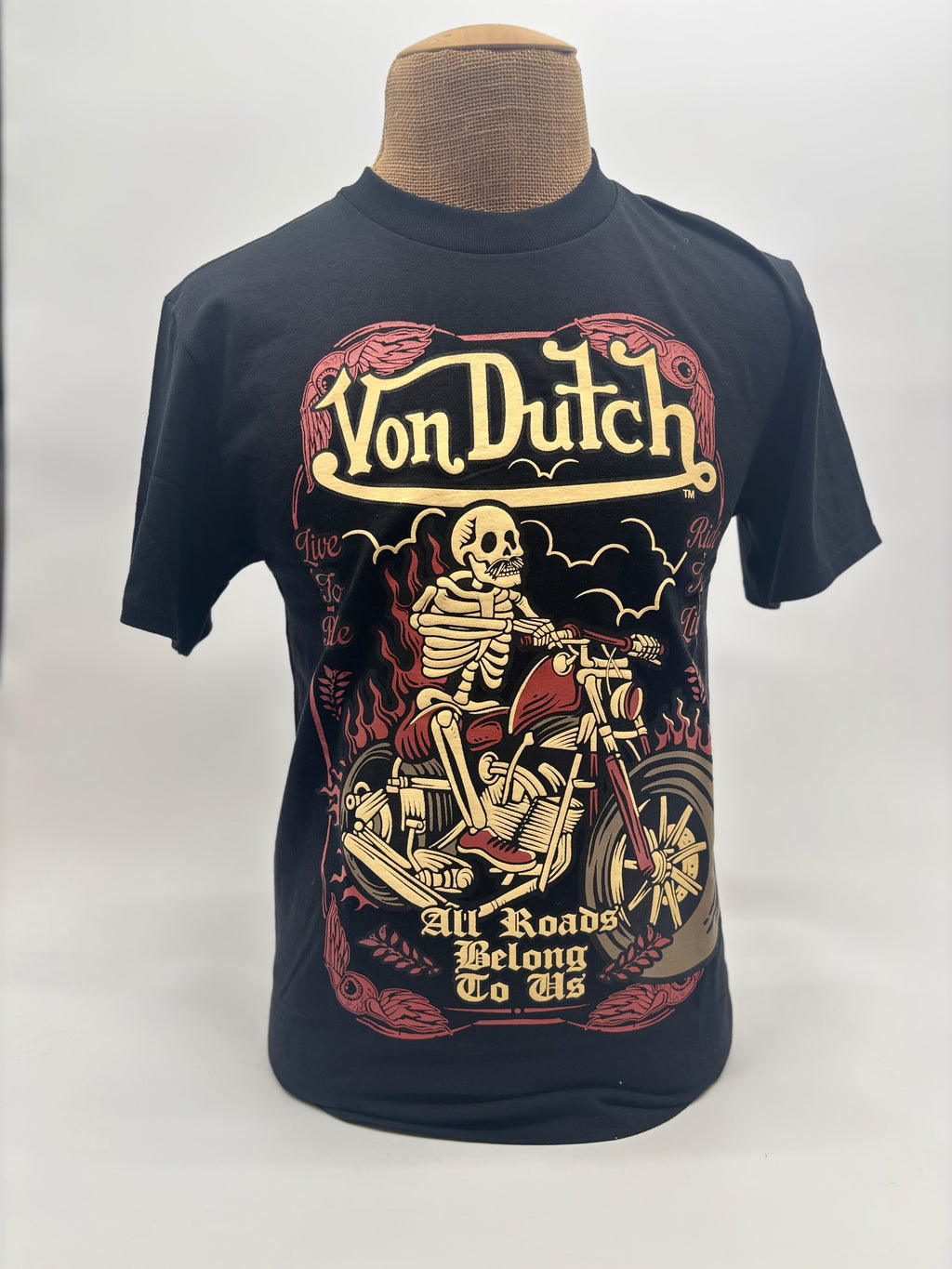 Von Dutch Skelebiker Tee Blk