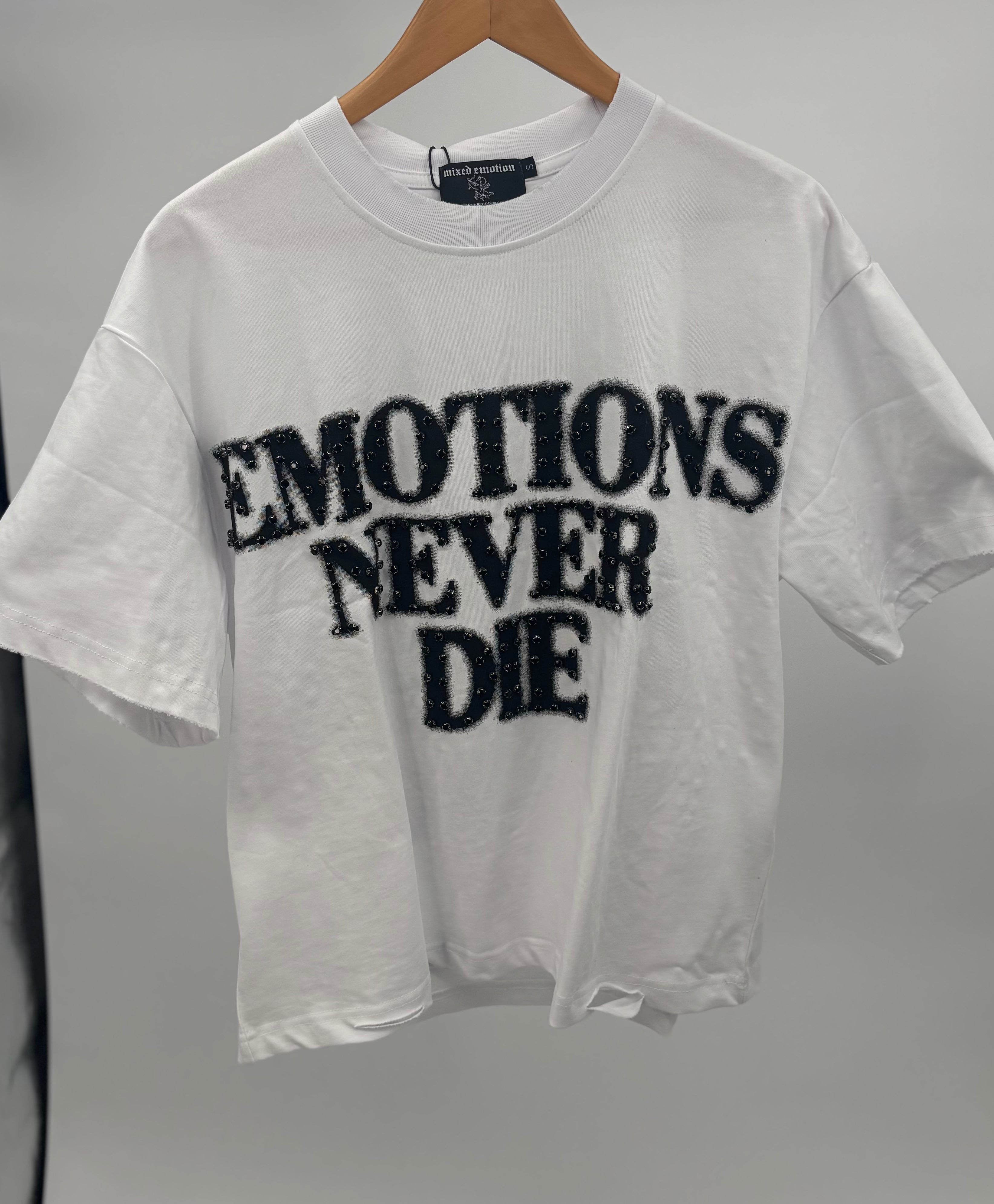 M.E. End Rhinestone Tee Wht