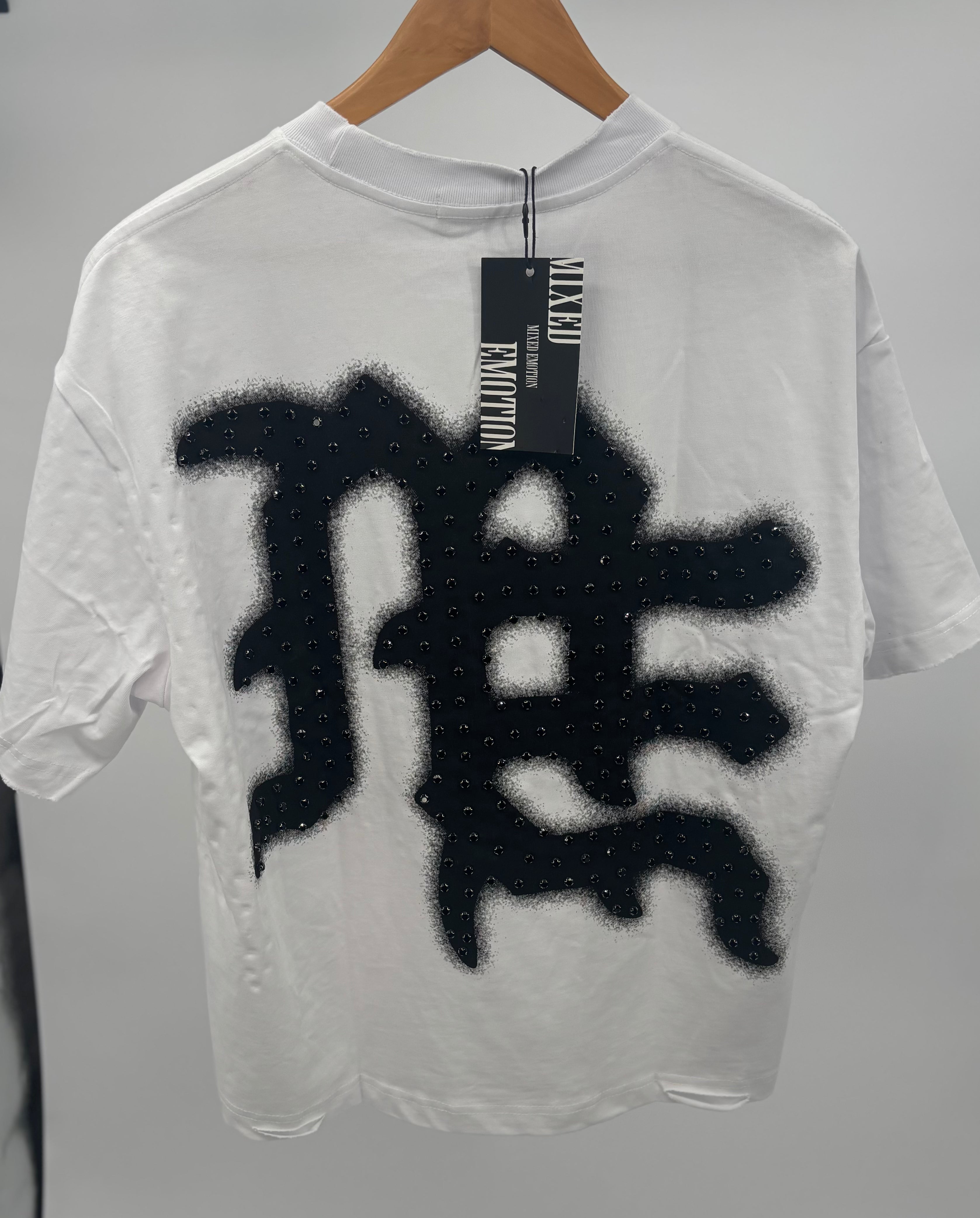 M.E. End Rhinestone Tee Wht
