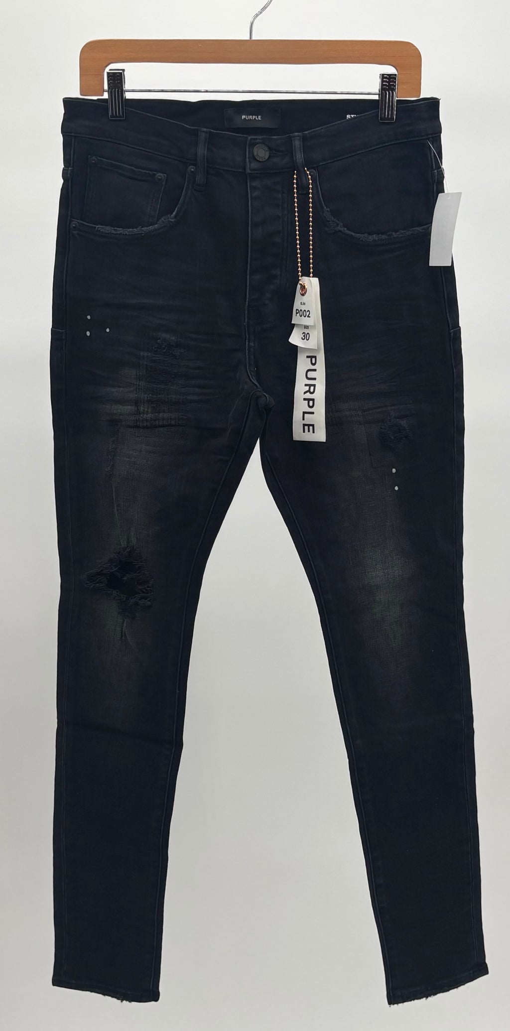 Purple Brand Black Repair Slim Fit Jeans
