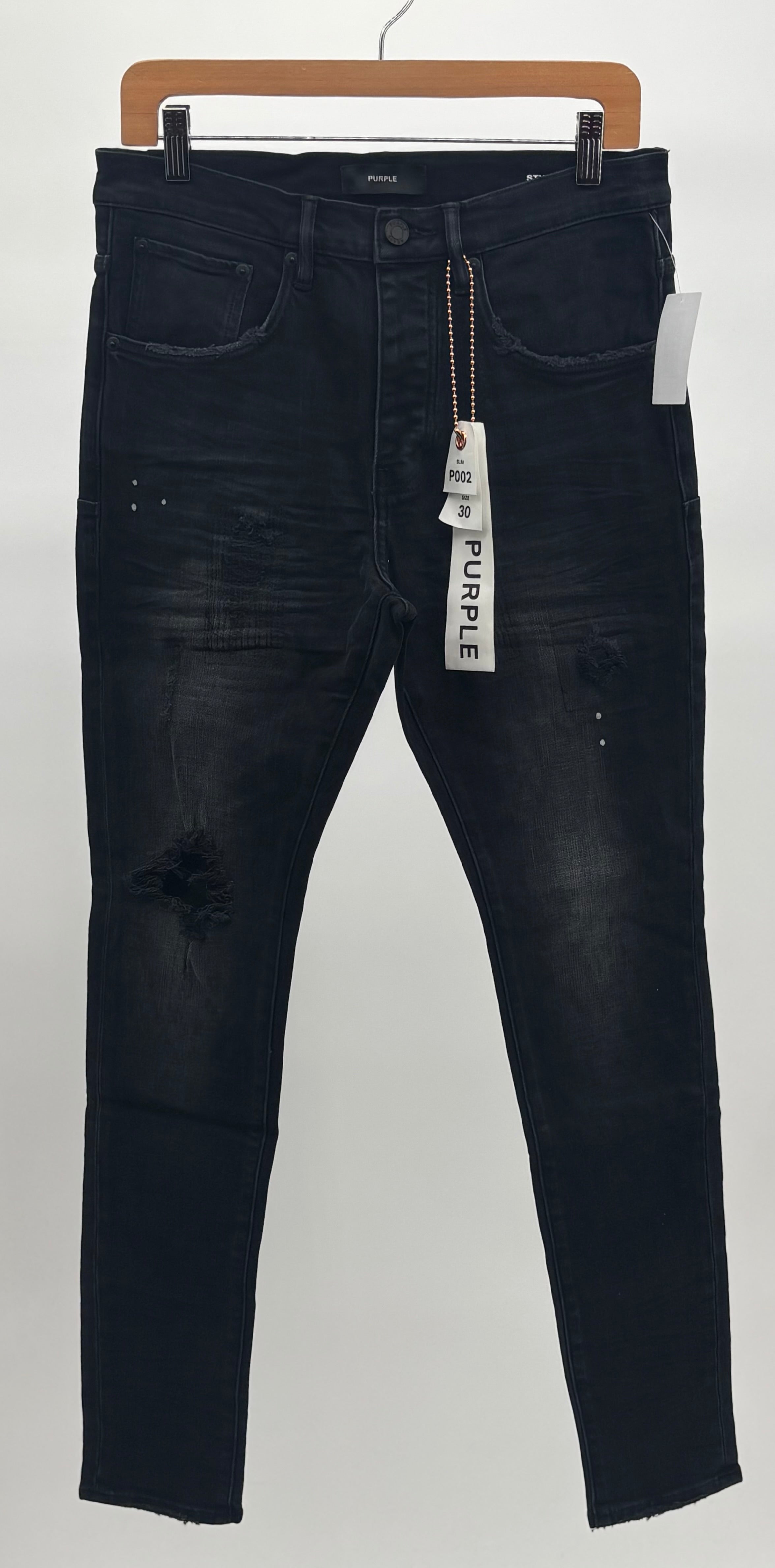 Purple Brand Black Repair Slim Fit Jeans