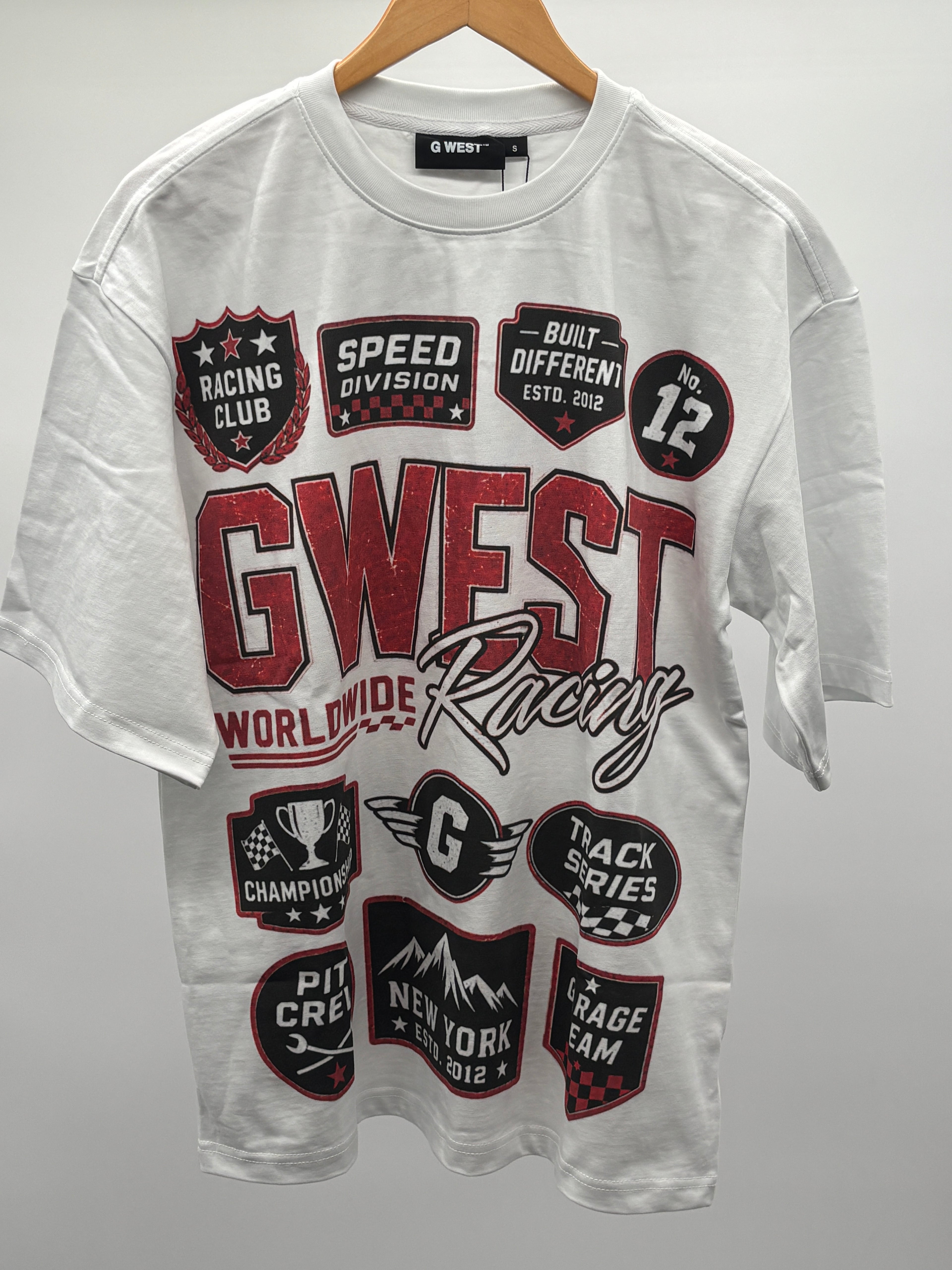 GWest Worldwide Racing Tee Wht Red Blk