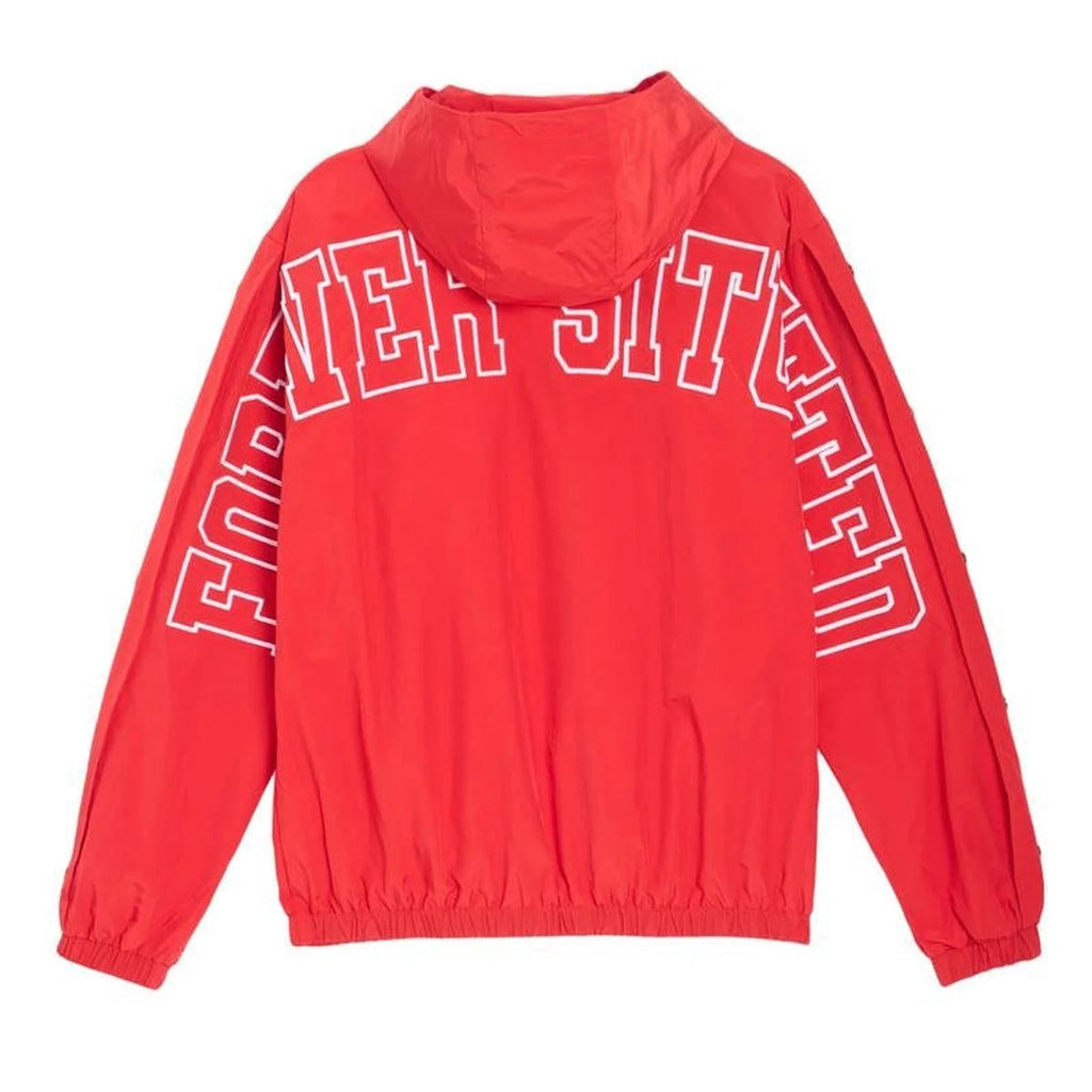 Forever Situated Nylon Track Jacket Red