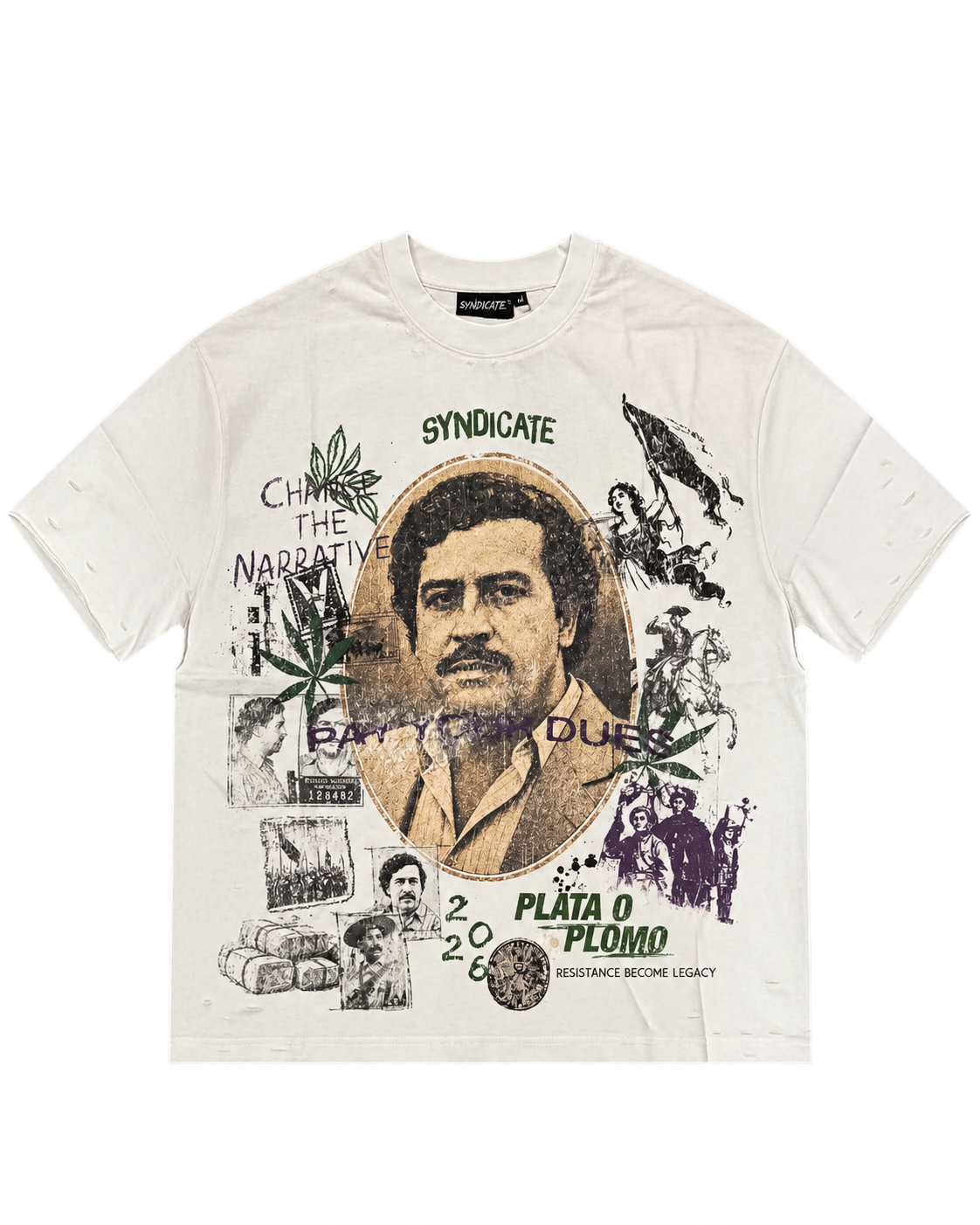 Syndicate Pay Dues Tee White