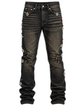 Crysp Floral Skinny Jeans Grey Wash