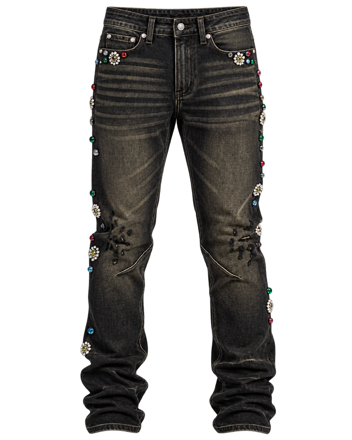 Crysp Floral Skinny Jeans Grey Wash