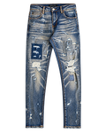 EMB Patched Skinny Jeans