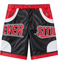 Forever Situated Leather Shorts Blk Red
