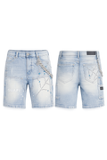 Guapi Aqua Blue Spider Denim Shorts