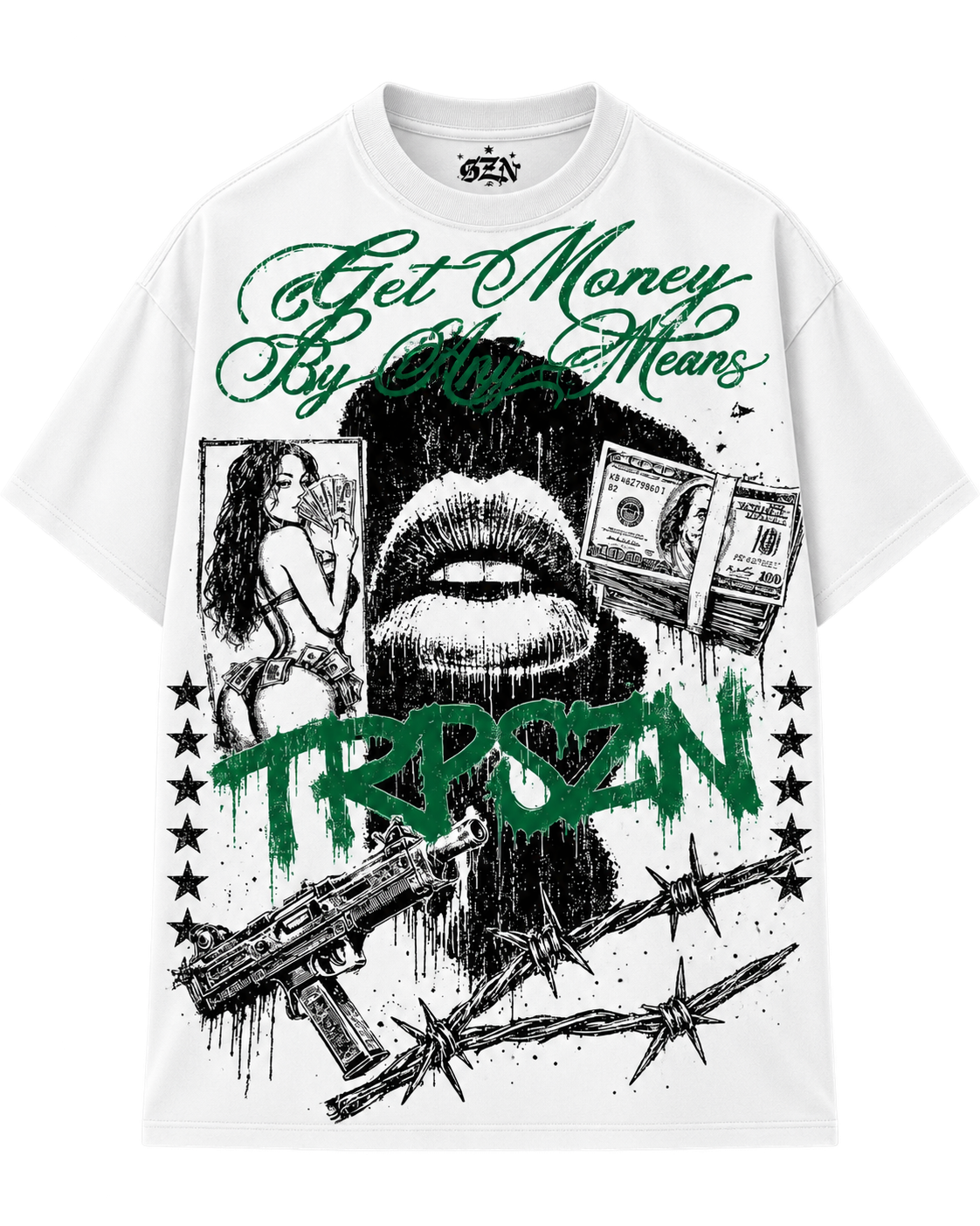 SZN Barbed Wire Cash Tee White
