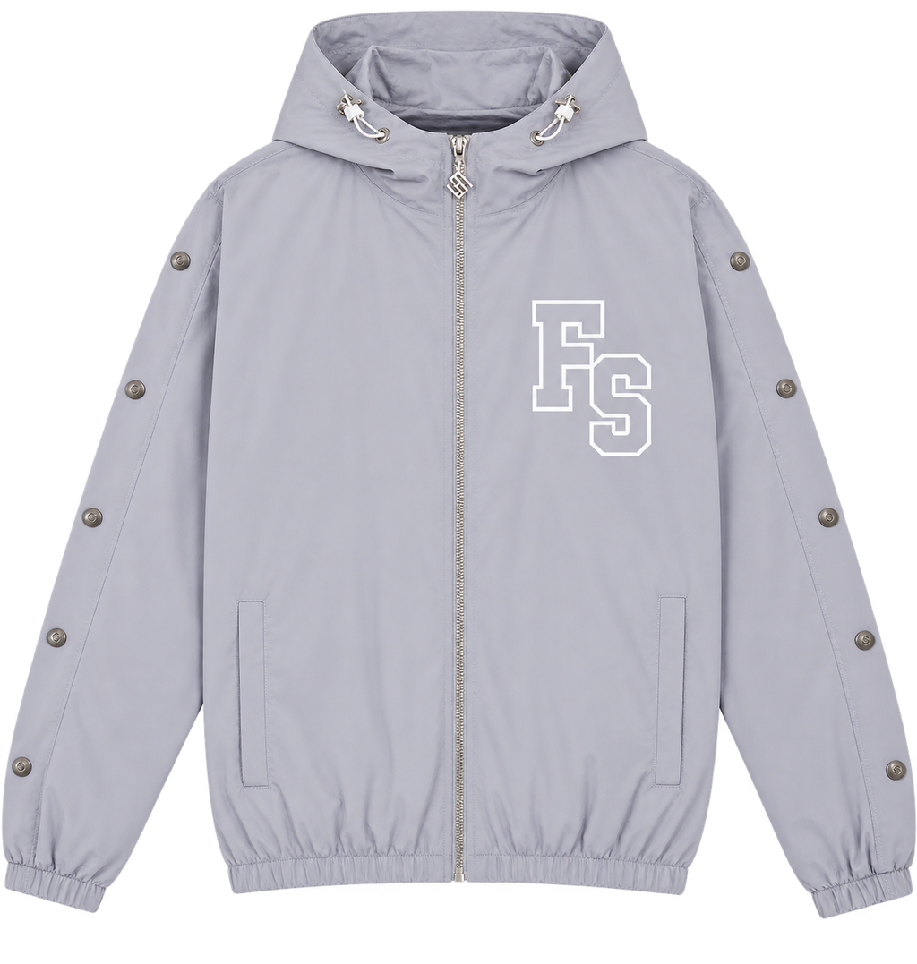 Forever Situated Nylon Track Jacket Gray