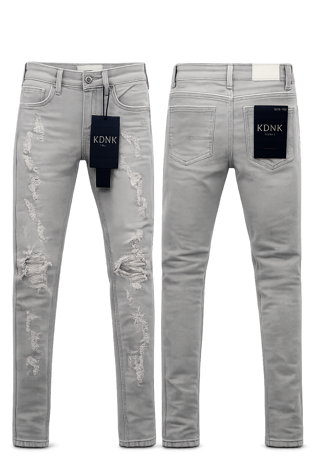 KDNK Rip & Repair Jeans Grey