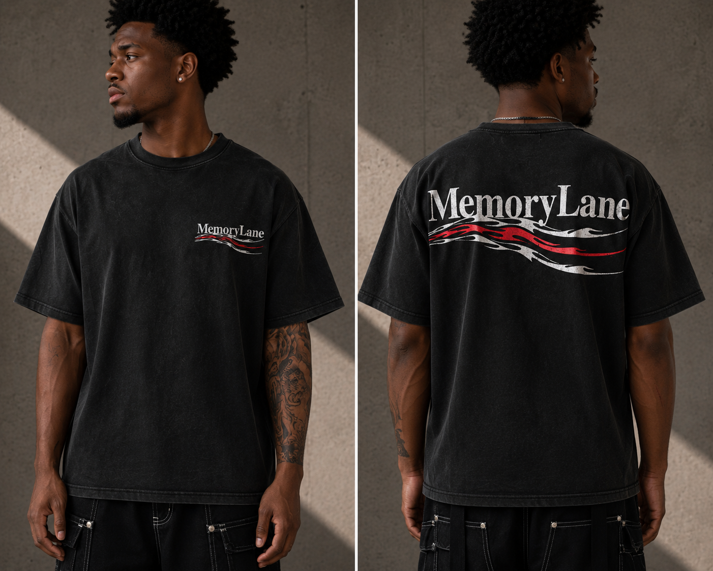 Memory Lane Blazing Trails Tee Vntg Blk
