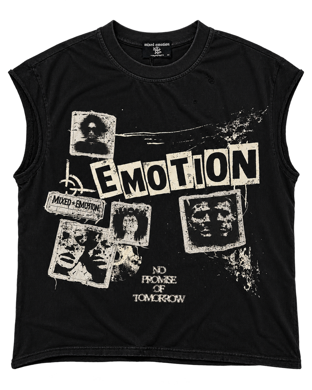 Mixed Emotions Newspaper S/L Tee Blk