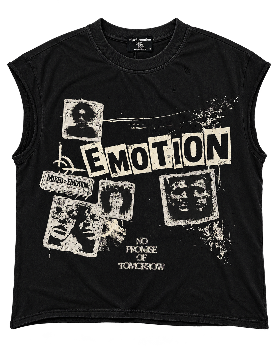 Mixed Emotions Newspaper S/L Tee Blk