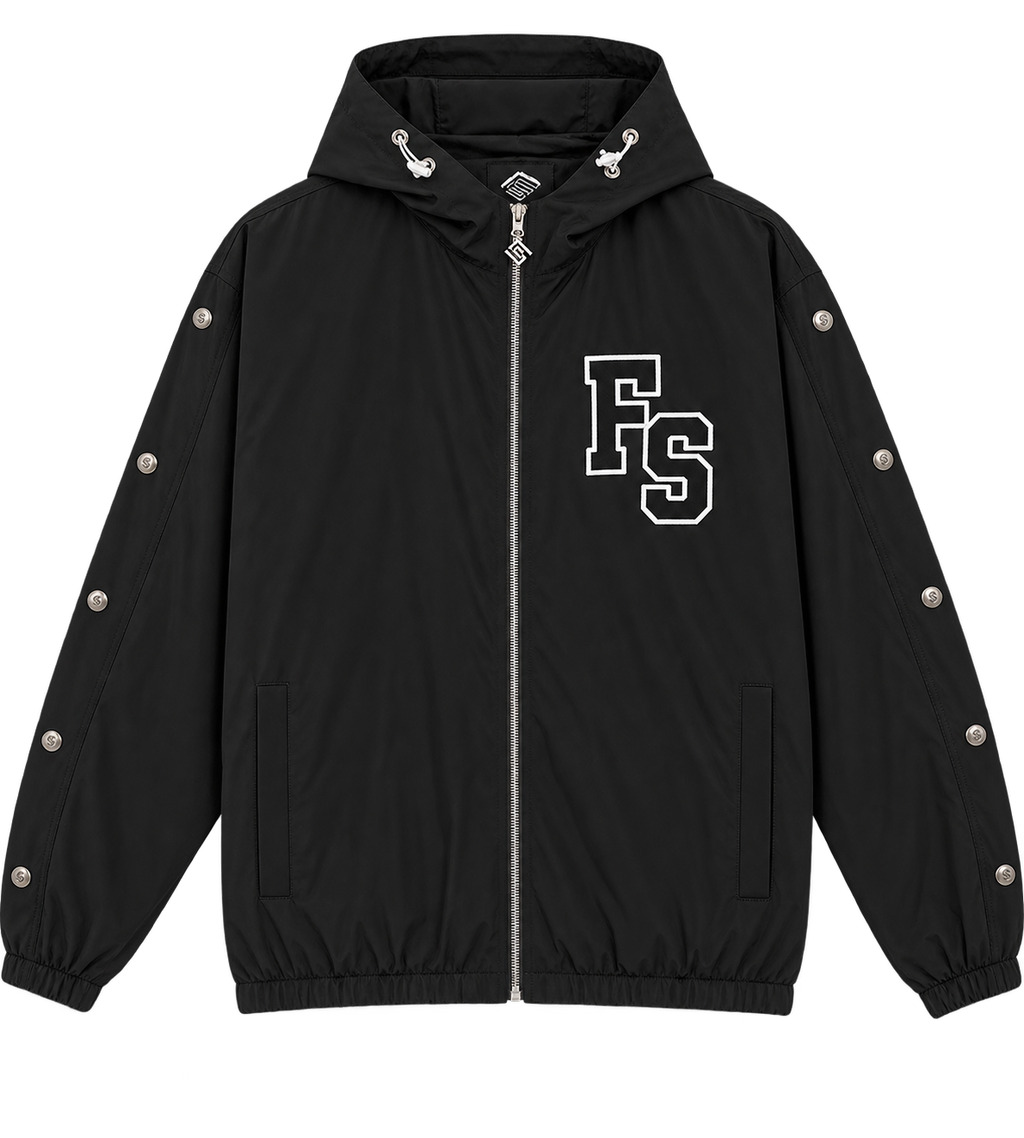 Forever Situated Nylon Track Jacket Blk