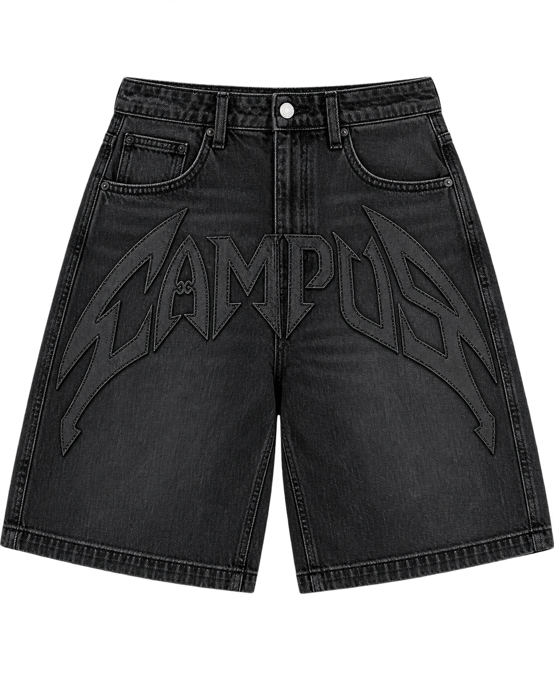 Campus Applique Denim Jort Blk