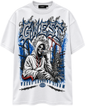 GWest Shadows Bloom Tee Wht Lt Blue