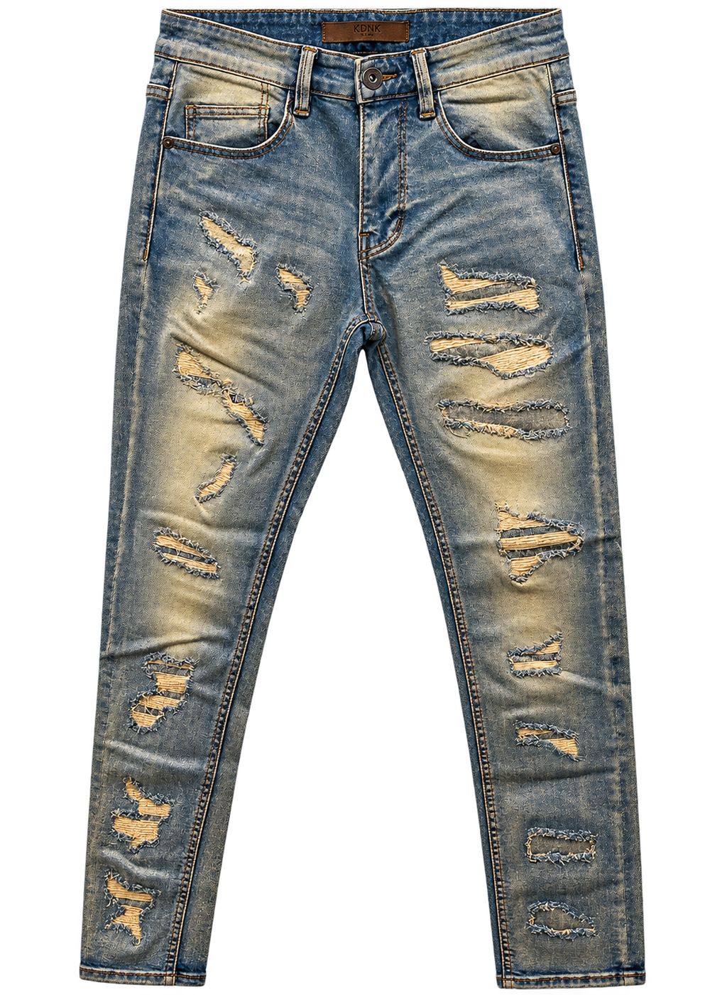 KDNK Rip & Repair Jeans Vntg Blue