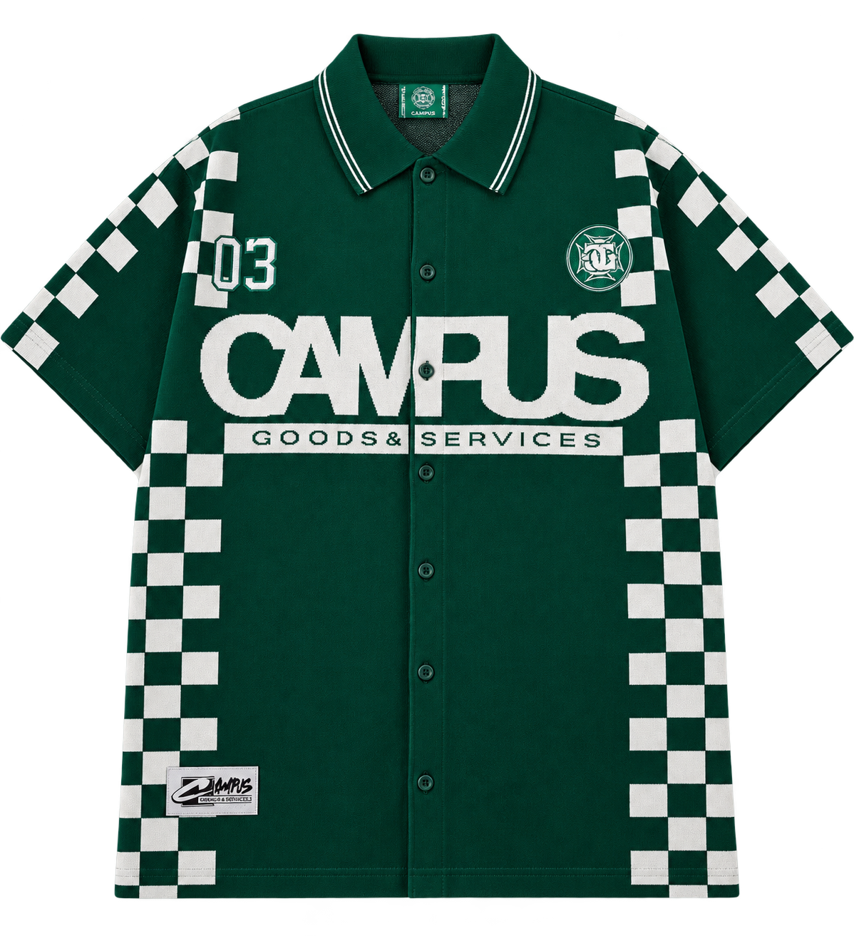 Campus Checkered Jacquard Shirt Green