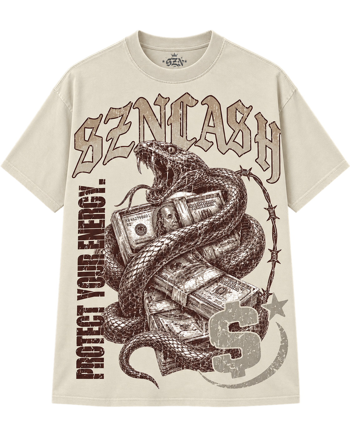 SZN Snake Money Tee Cream